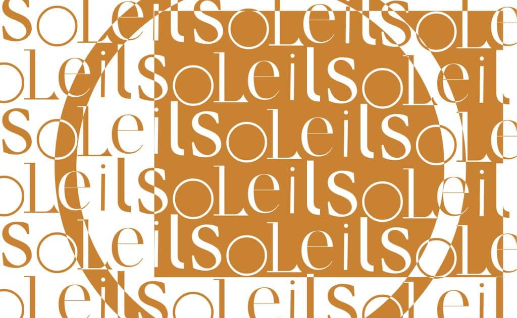 Soleil, pavage typographique orange