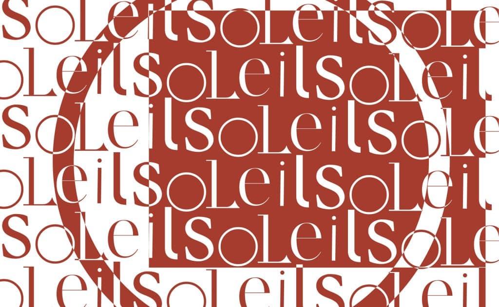 Soleil, pavage typographique sang